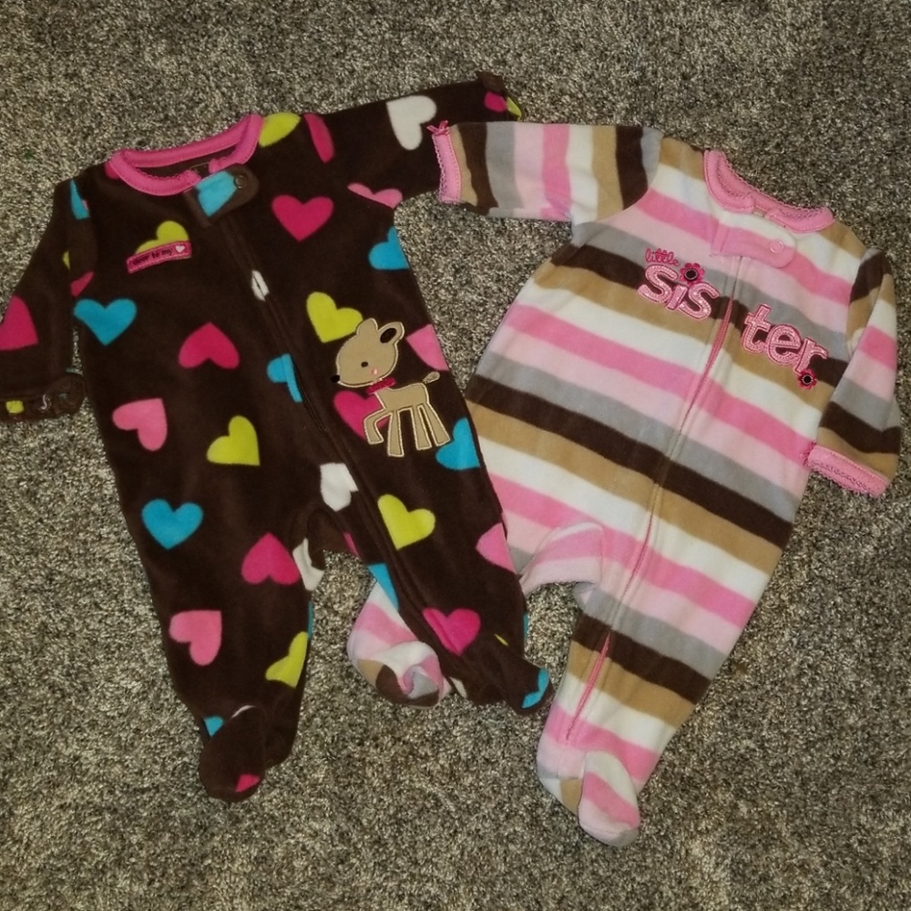 2 NB Just One You by Carter's fuzzy footed jammies